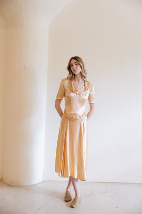 Antique 1940s satin cocktail dress