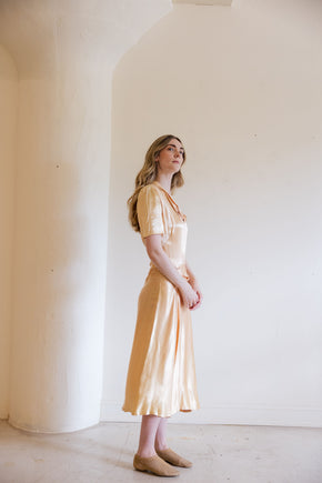 Antique 1940s satin cocktail dress