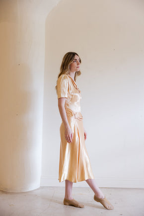 Antique 1940s satin cocktail dress