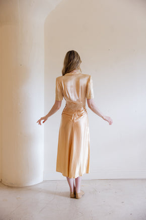Antique 1940s satin cocktail dress