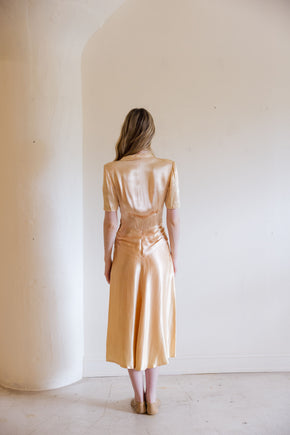 Antique 1940s satin cocktail dress