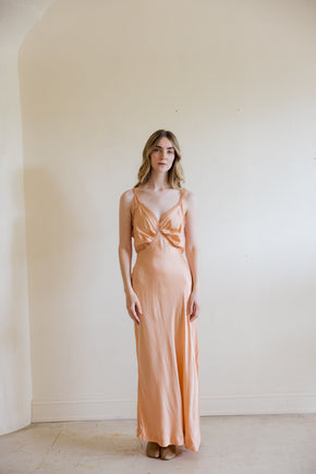 1930s pink circle lace silk satin slip