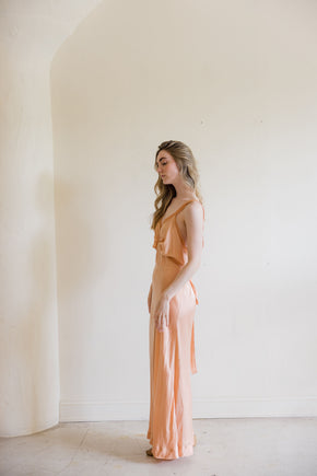 1930s pink circle lace silk satin slip