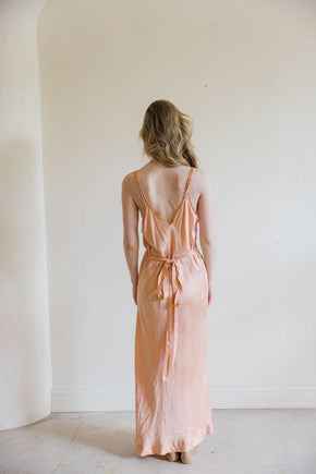 1930s pink circle lace silk satin slip