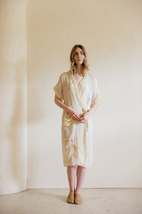Antique 1920s art deco silk lingerie robe