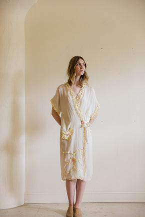 Antique 1920s art deco silk lingerie robe