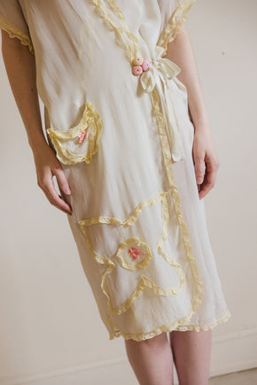 Antique 1920s art deco silk lingerie robe