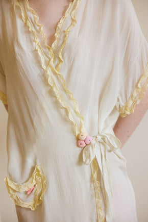 Antique 1920s art deco silk lingerie robe