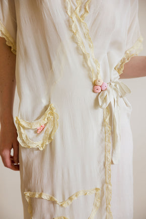 Antique 1920s art deco silk lingerie robe