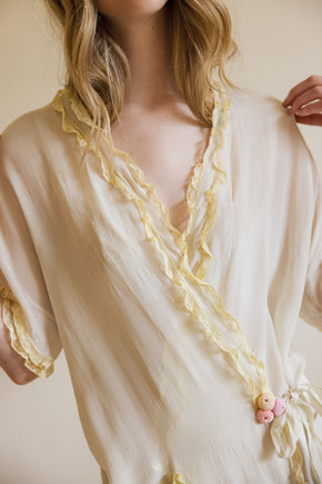 Antique 1920s art deco silk lingerie robe