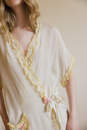 Antique 1920s art deco silk lingerie robe