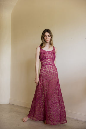 1930s lace evening gown set