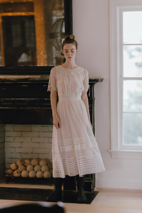 1910s soutache ivory net gown