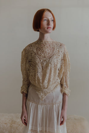 1910s ecru lace blouse
