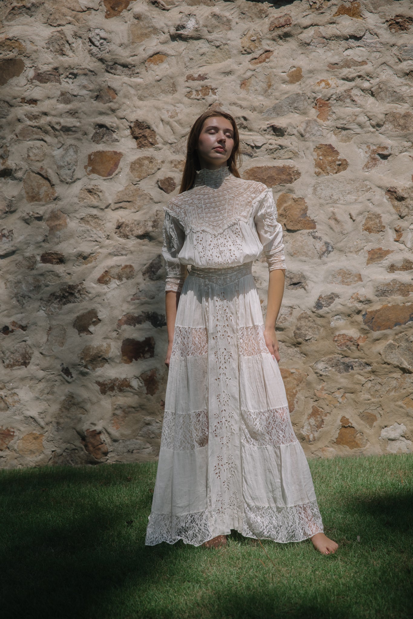 Antique 1900s Edwardian lawn gown