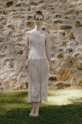 Antique tulle needle less dress