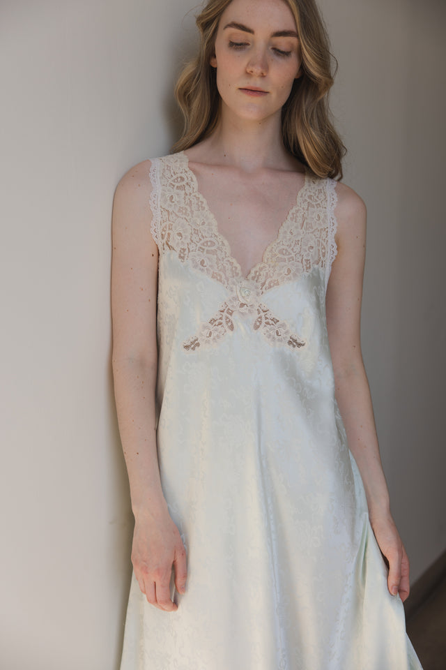 Vintage mid century damask dior nightgown