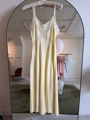 1930s canary yellow lace half slip