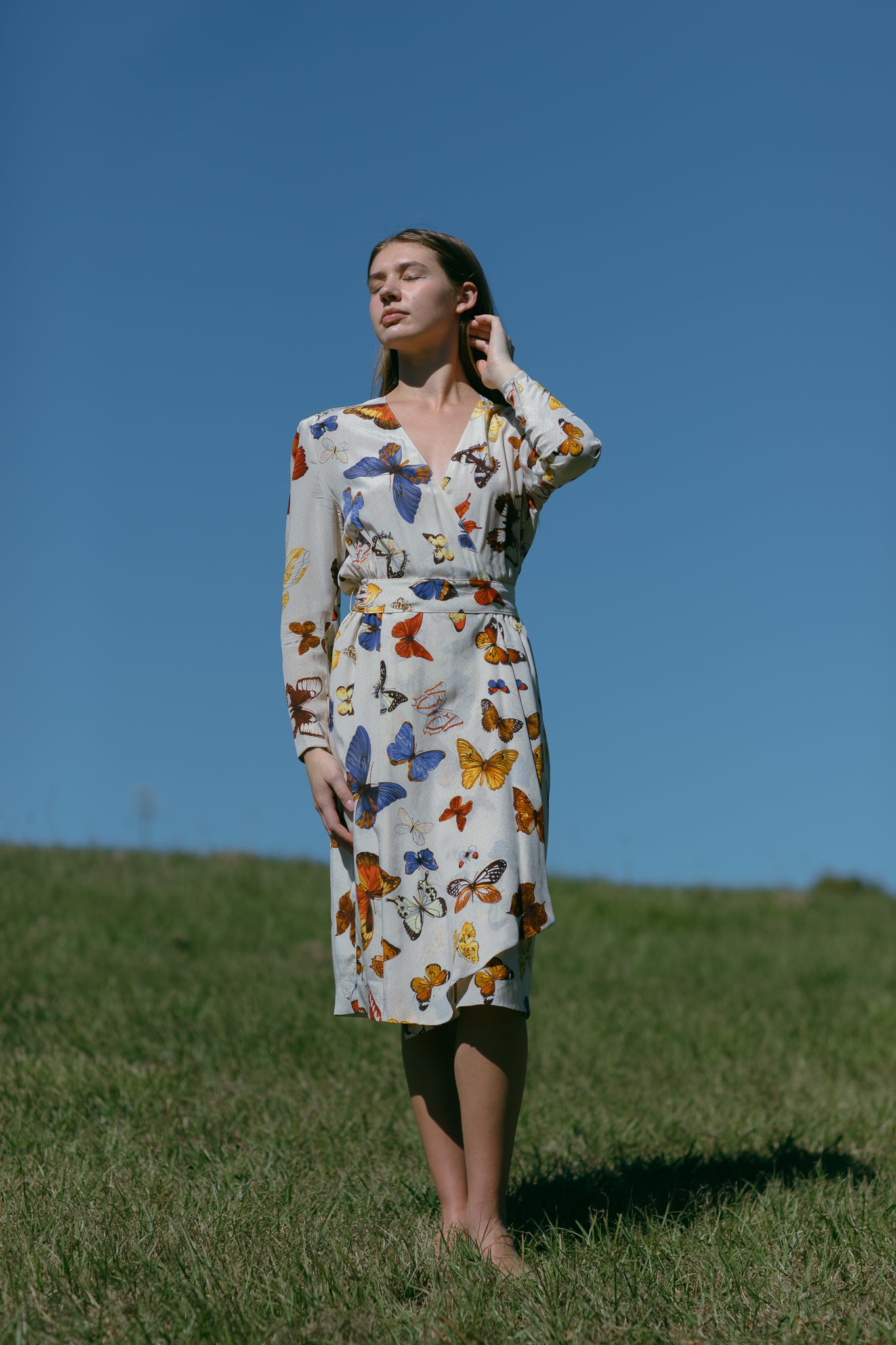 Vintage Hermès silk butterfly dress