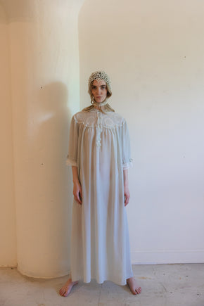 1930s French crepe chiffon lace nightgown