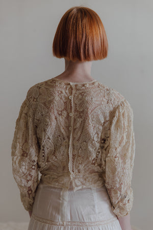 1910s ecru lace blouse