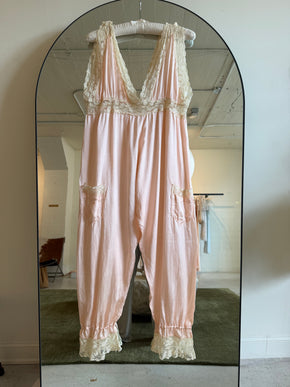 1930s lingerie silk lace jumpsuit
