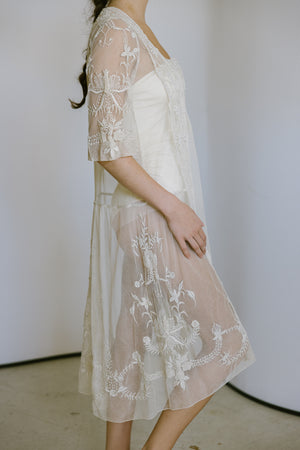 1920s whitework net dress