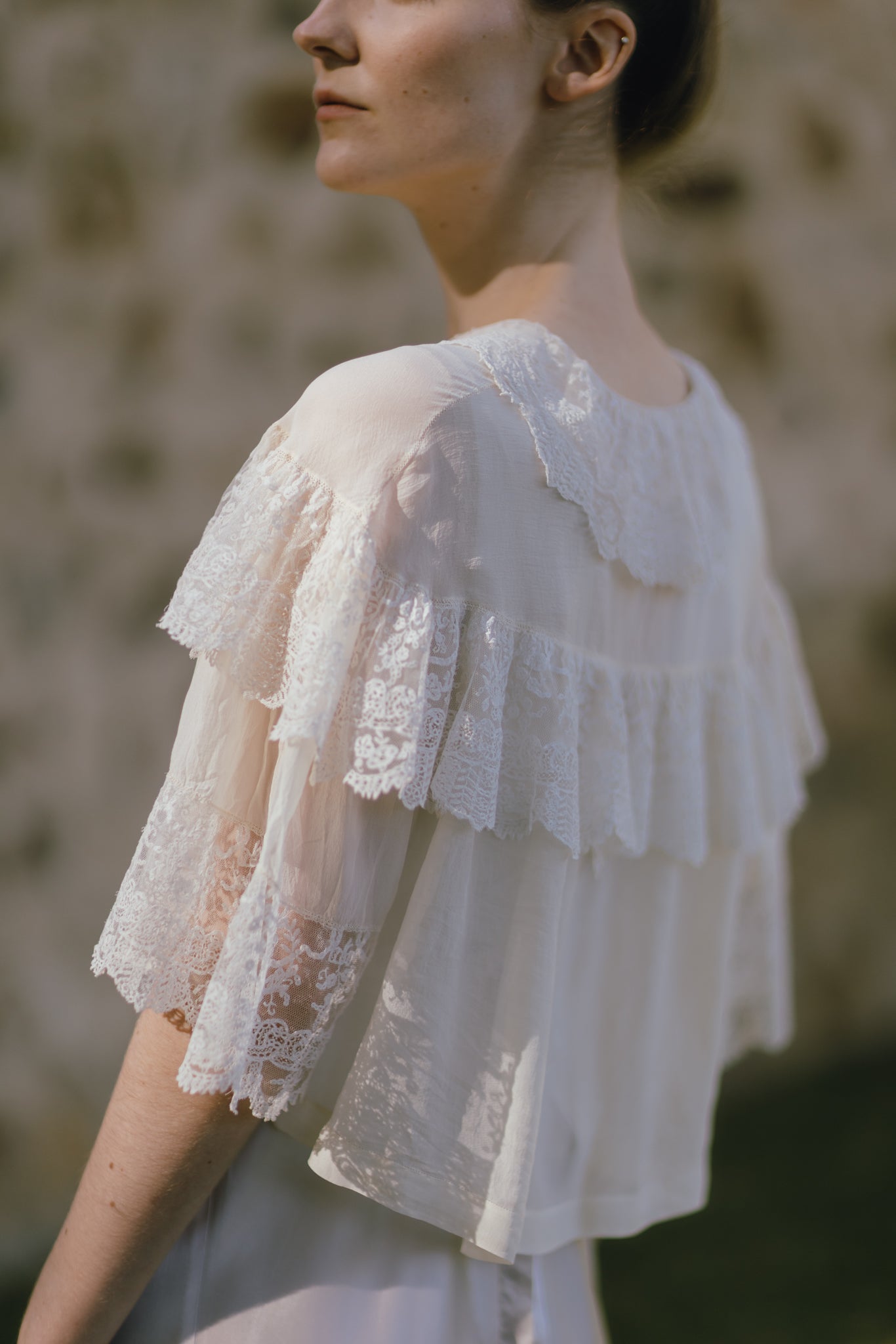1920s silk lace bed jacket, Paris