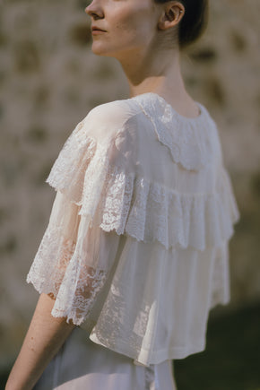 1920s silk lace bed jacket, Paris