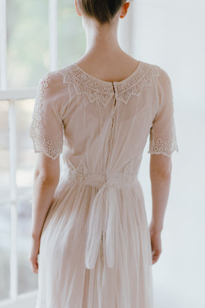 1910s soutache ivory net gown