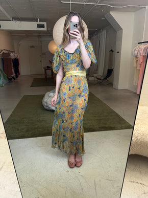 1930s floral silk gown