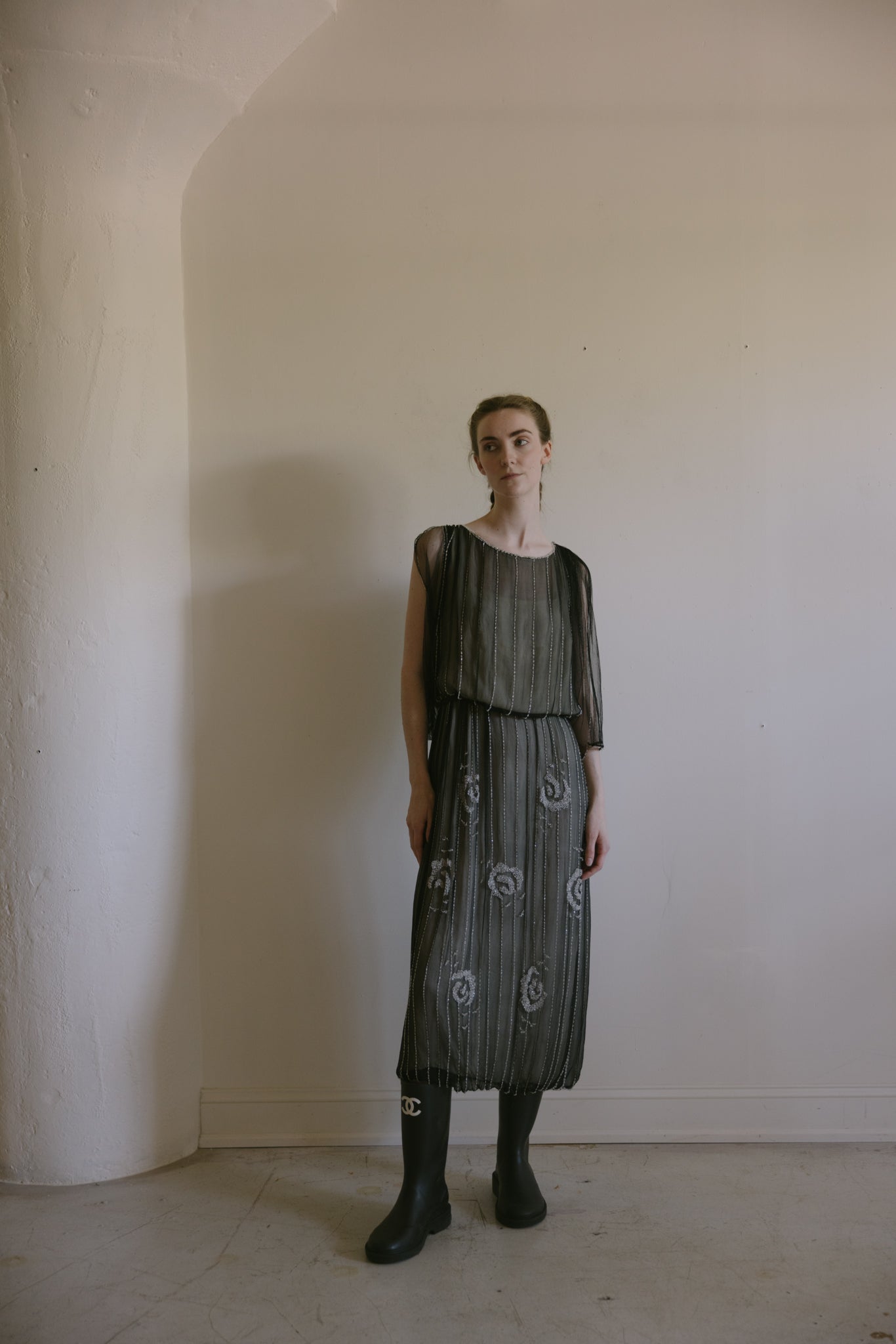 1920s silk evening dress