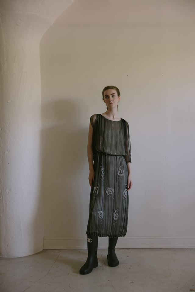 1920s silk evening dress