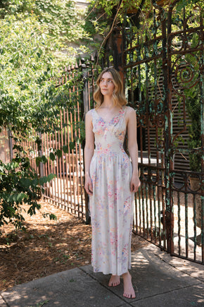 1930s floral rayon nightgown, USA