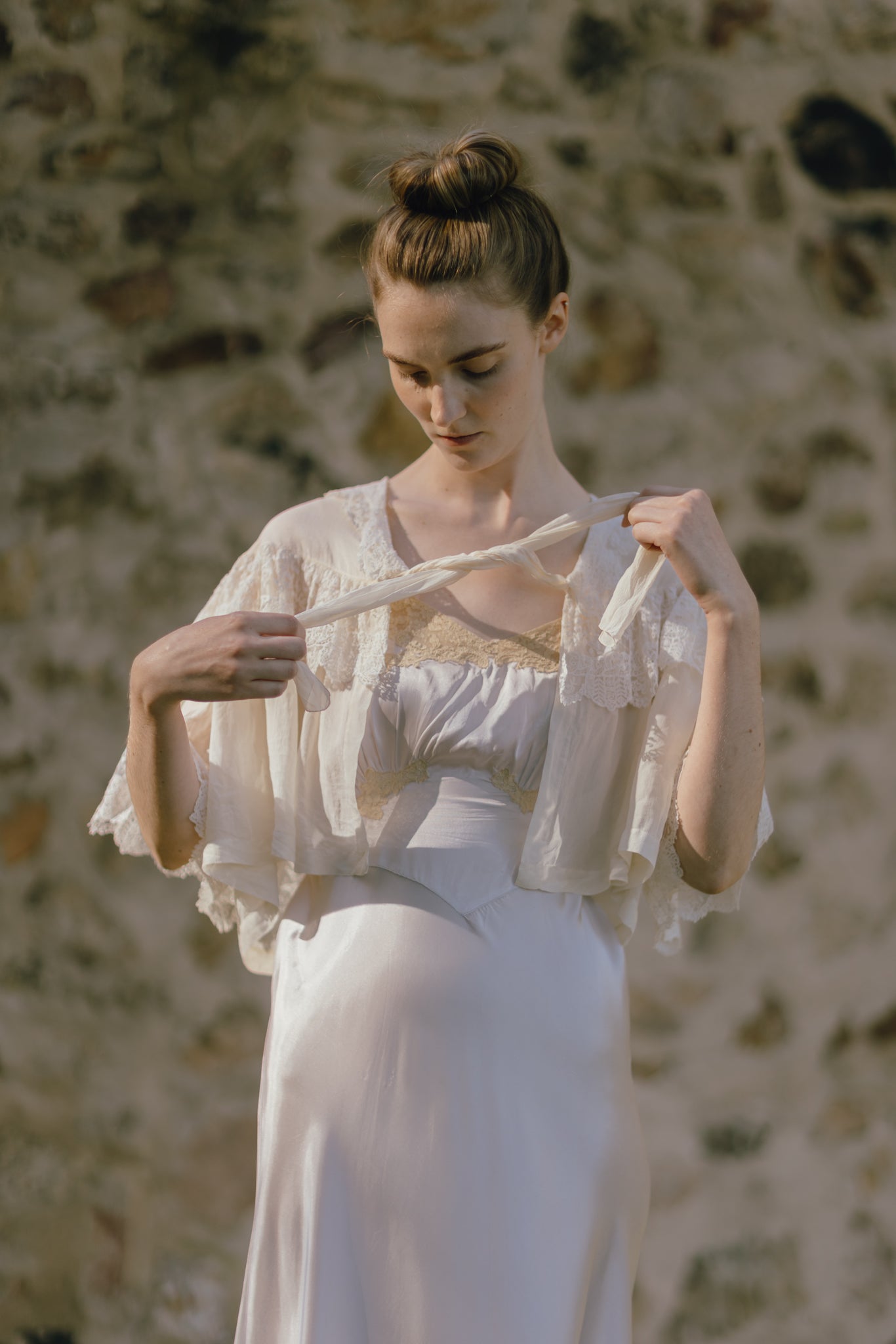 1920s silk lace bed jacket, Paris