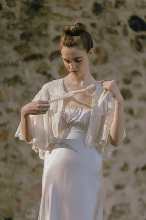 1920s silk lace bed jacket, Paris