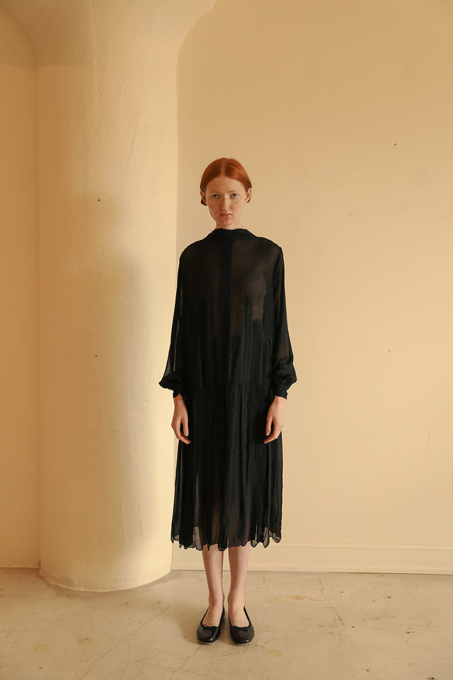 1920s geometric deco crepe chiffon dress