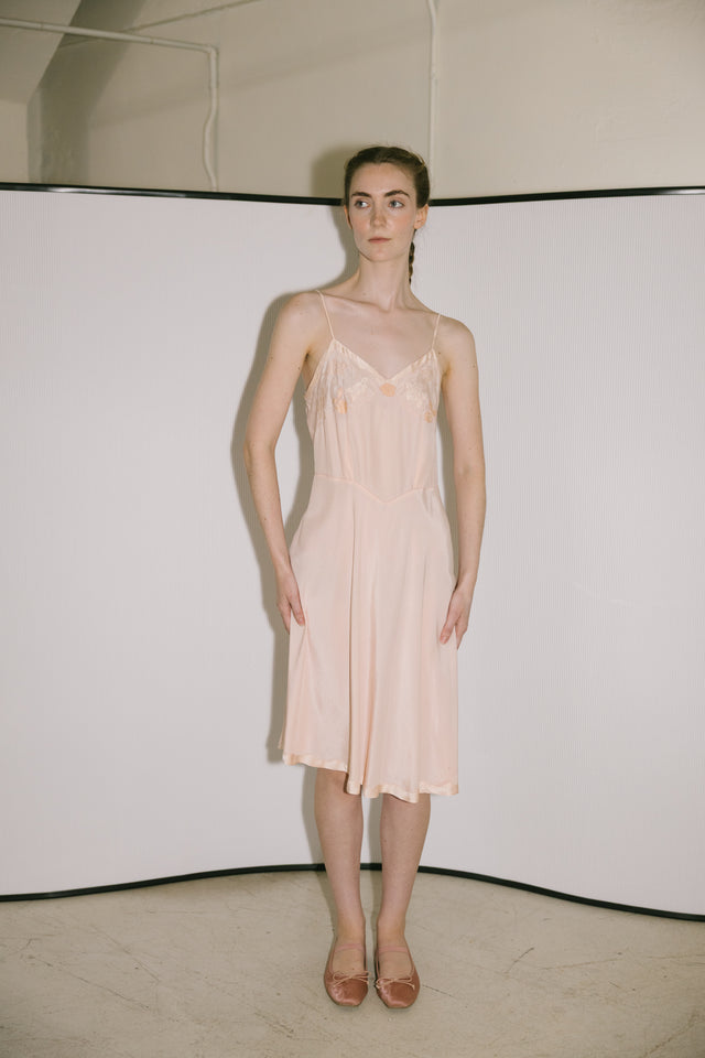 1930s silk monogrammed slip, France