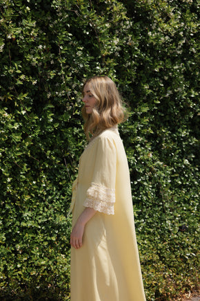 Vintage Italian yellow silk Novelli Peignoir Set