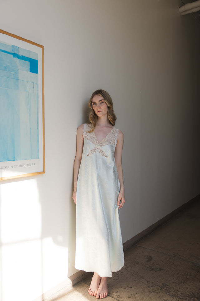 Vintage mid century damask dior nightgown