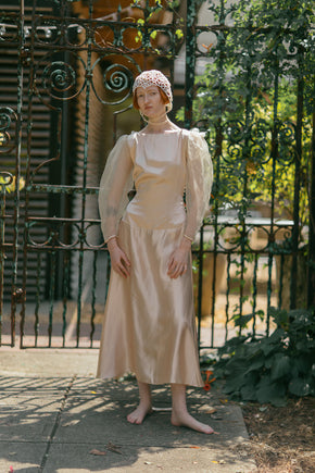1930s reconstructed slipper pink dress
