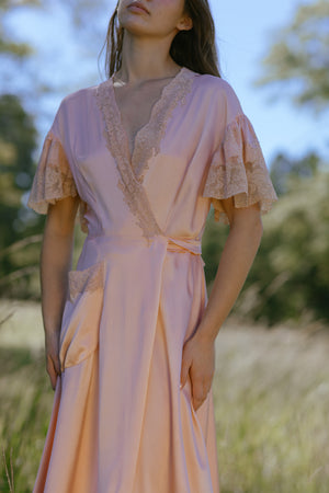 1930s French silk lace robe