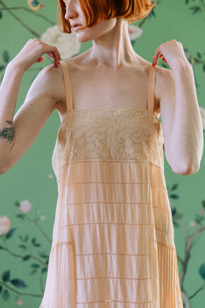 1920s silk lace slip made in France