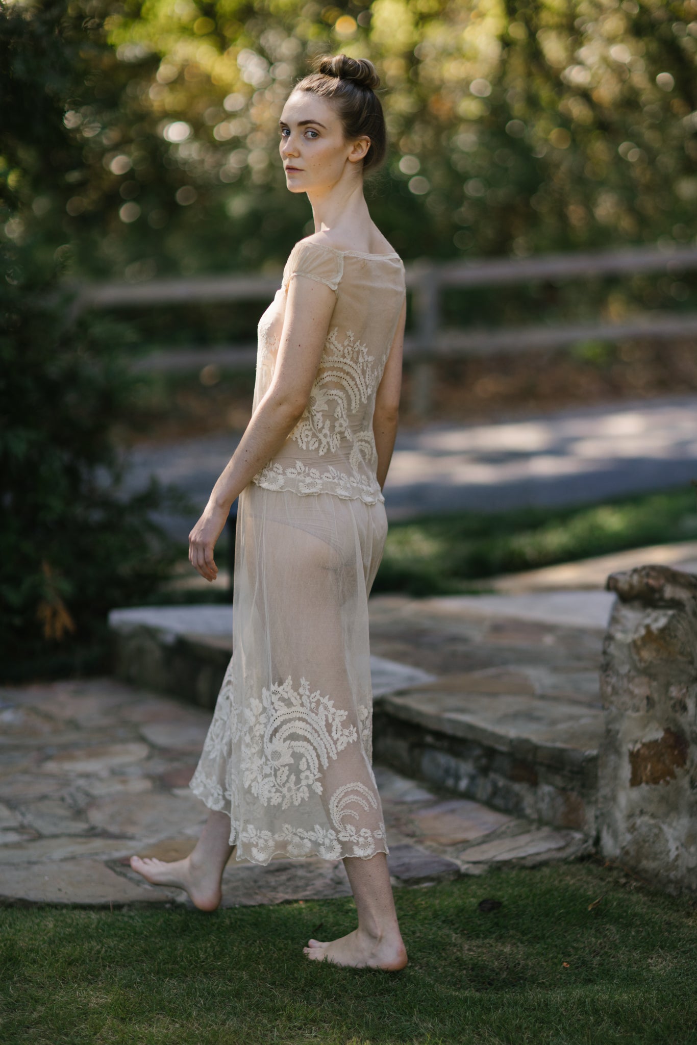 Antique tulle needle less dress