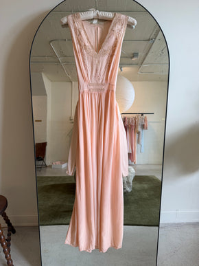 1930s peach silk lace lingerie gown