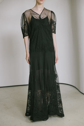 1930s net lace gown