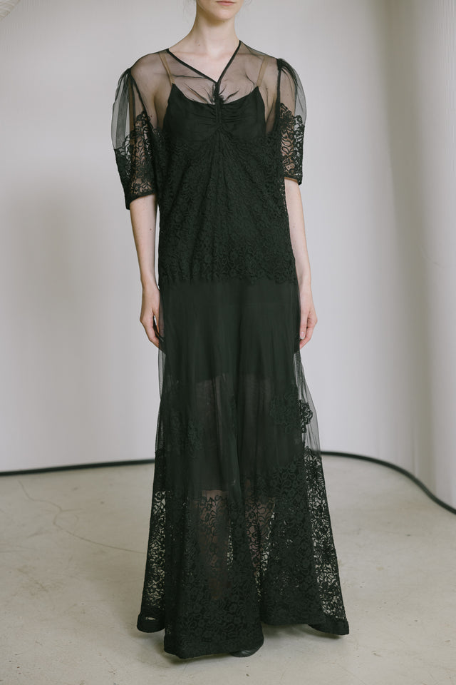 1930s net lace gown