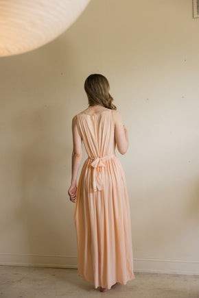 1930s peach silk lace lingerie gown
