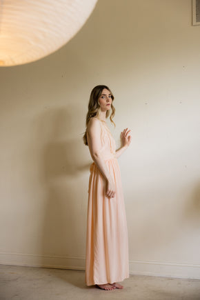 1930s peach silk lace lingerie gown