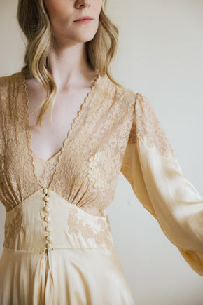 1930s silk lace trousseau robe